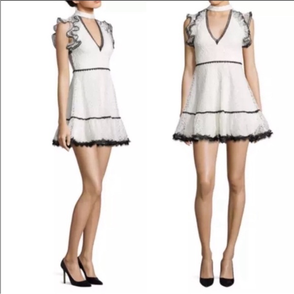 Alexis lily lace choker dress white black small - Picture 4 of 8
